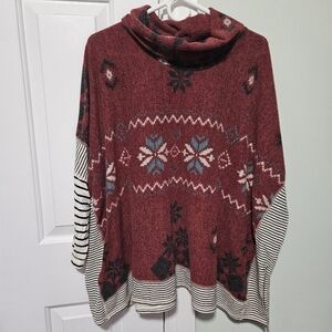 Lovely Melody Long Sleeve Pullover Aztec Print Please Jagged Bottom
